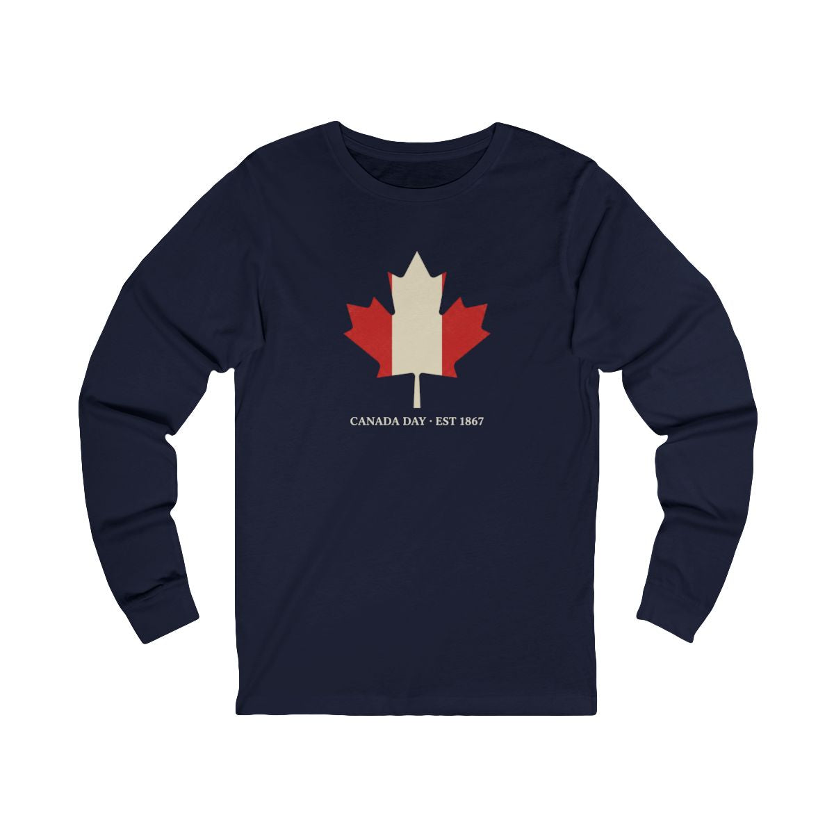 Canada Maple Leaf Long Sleeve Tee | Vintage Distressed EST 1867