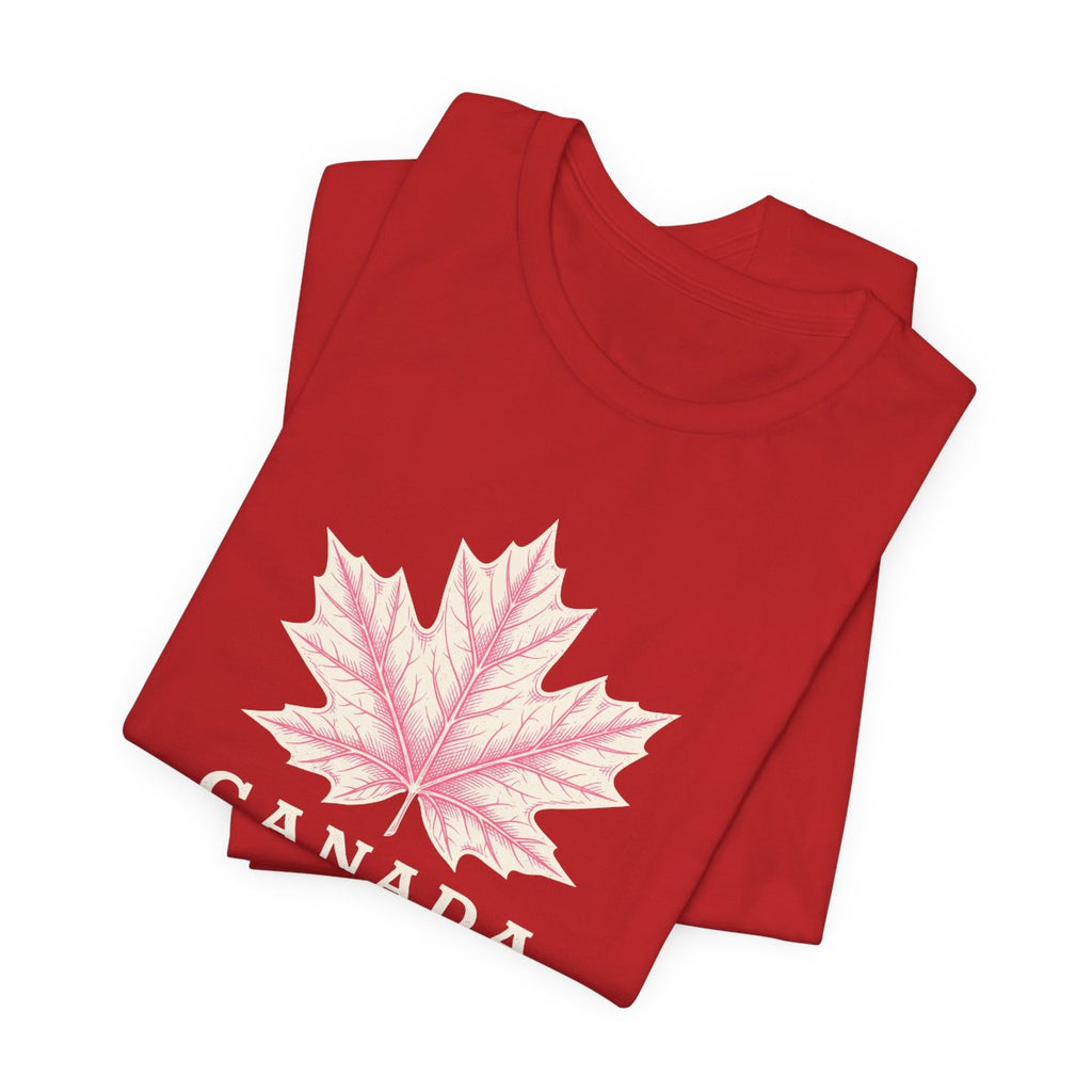 Canada Engraved Maple Leaf Tee | Vintage Engraved Canada Pride Shirt