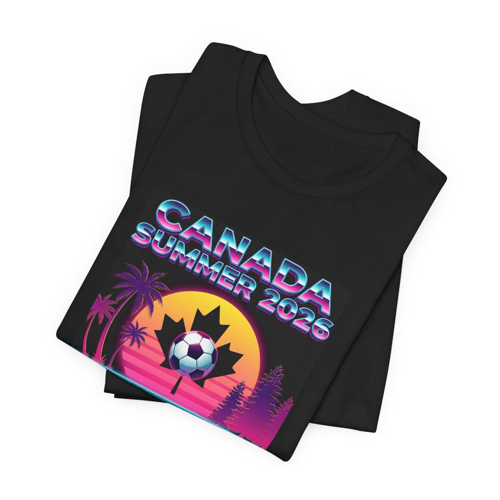 Canada Summer 2026 Soccer Tee | Retro Synthwave Canadian Soccer Shirt
