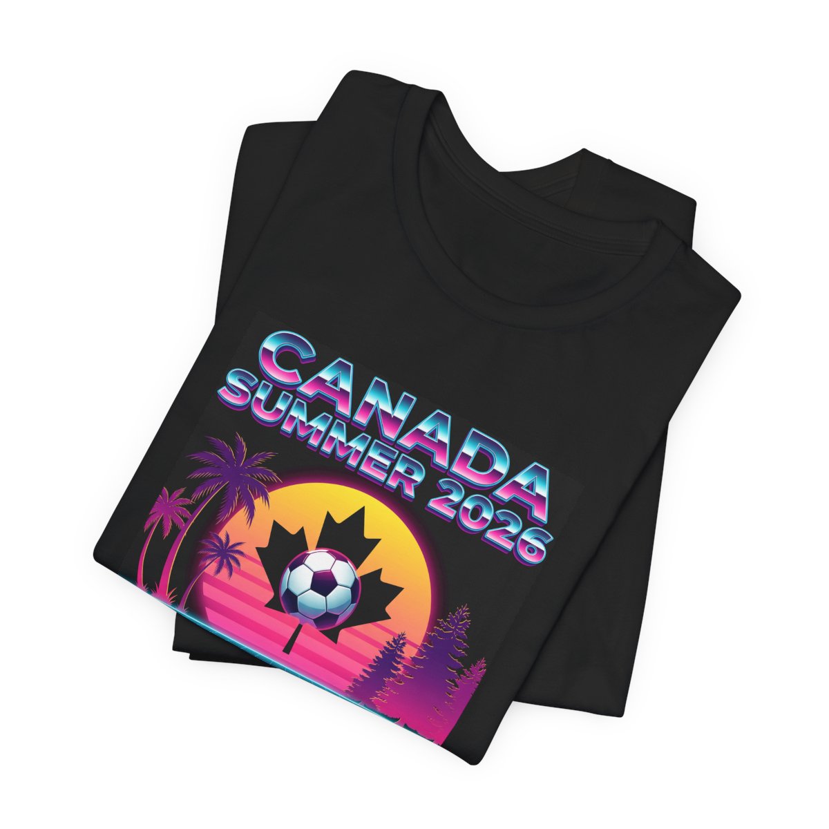 Canada Summer 2026 Soccer Tee | Retro Synthwave Canadian Soccer Shirt