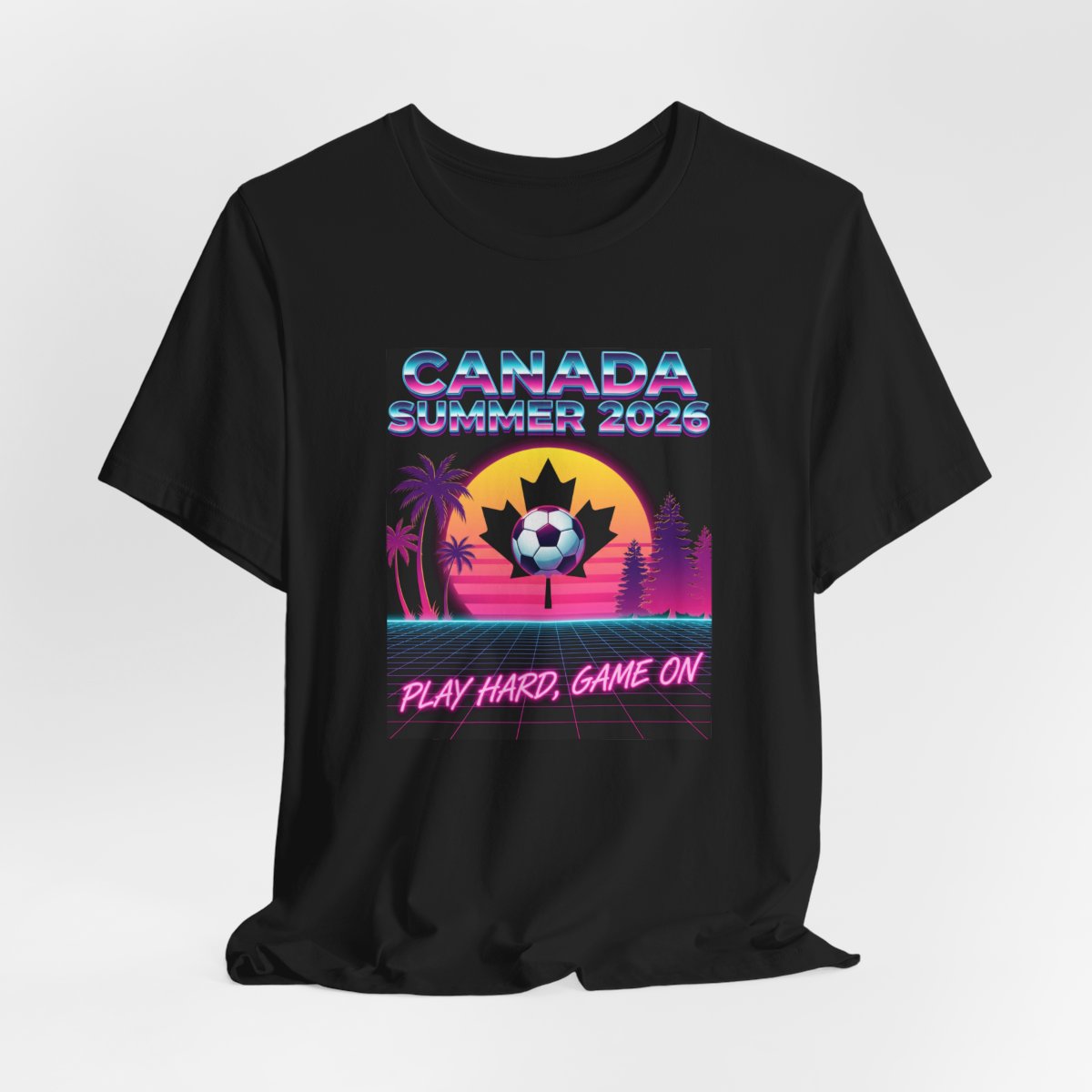 Canada Summer 2026 Soccer Tee | Retro Synthwave Canadian Soccer Shirt