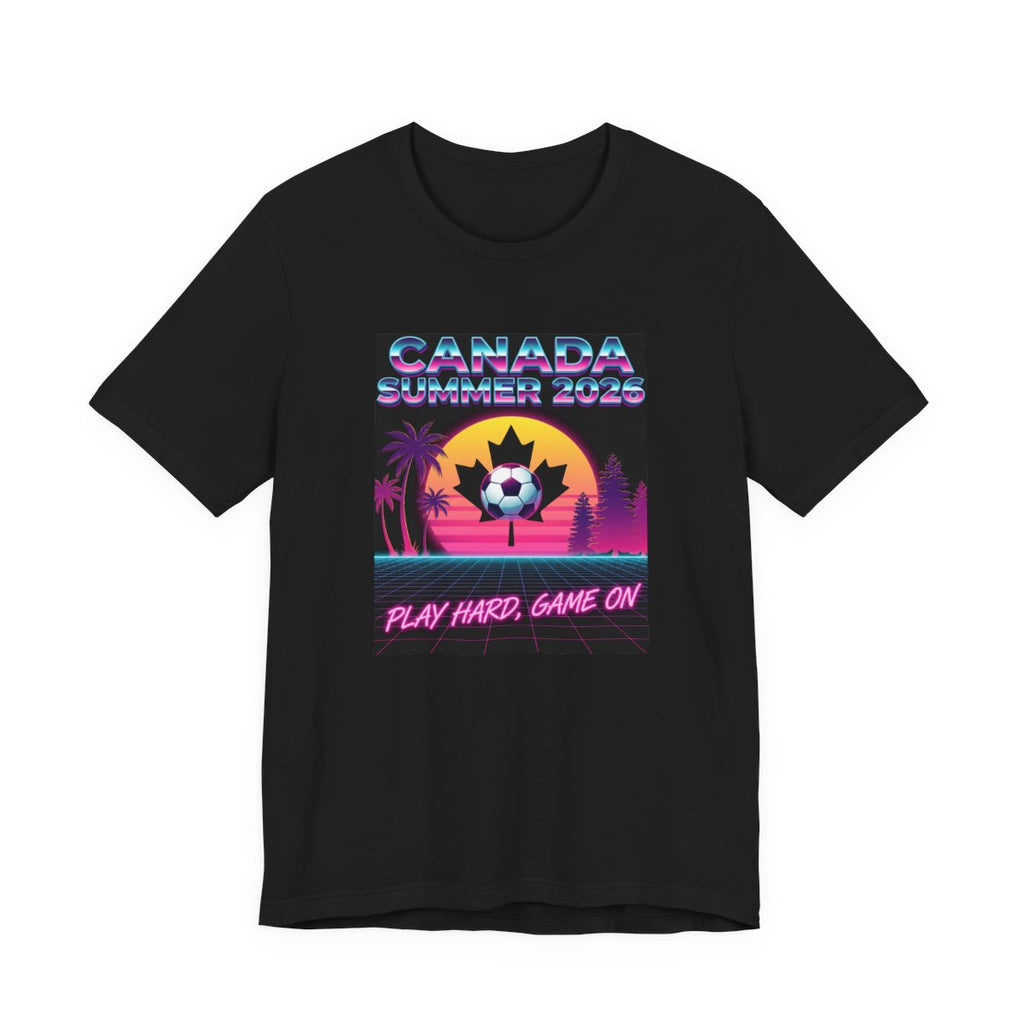Canada Summer 2026 Soccer Tee | Retro Synthwave Canadian Soccer Shirt
