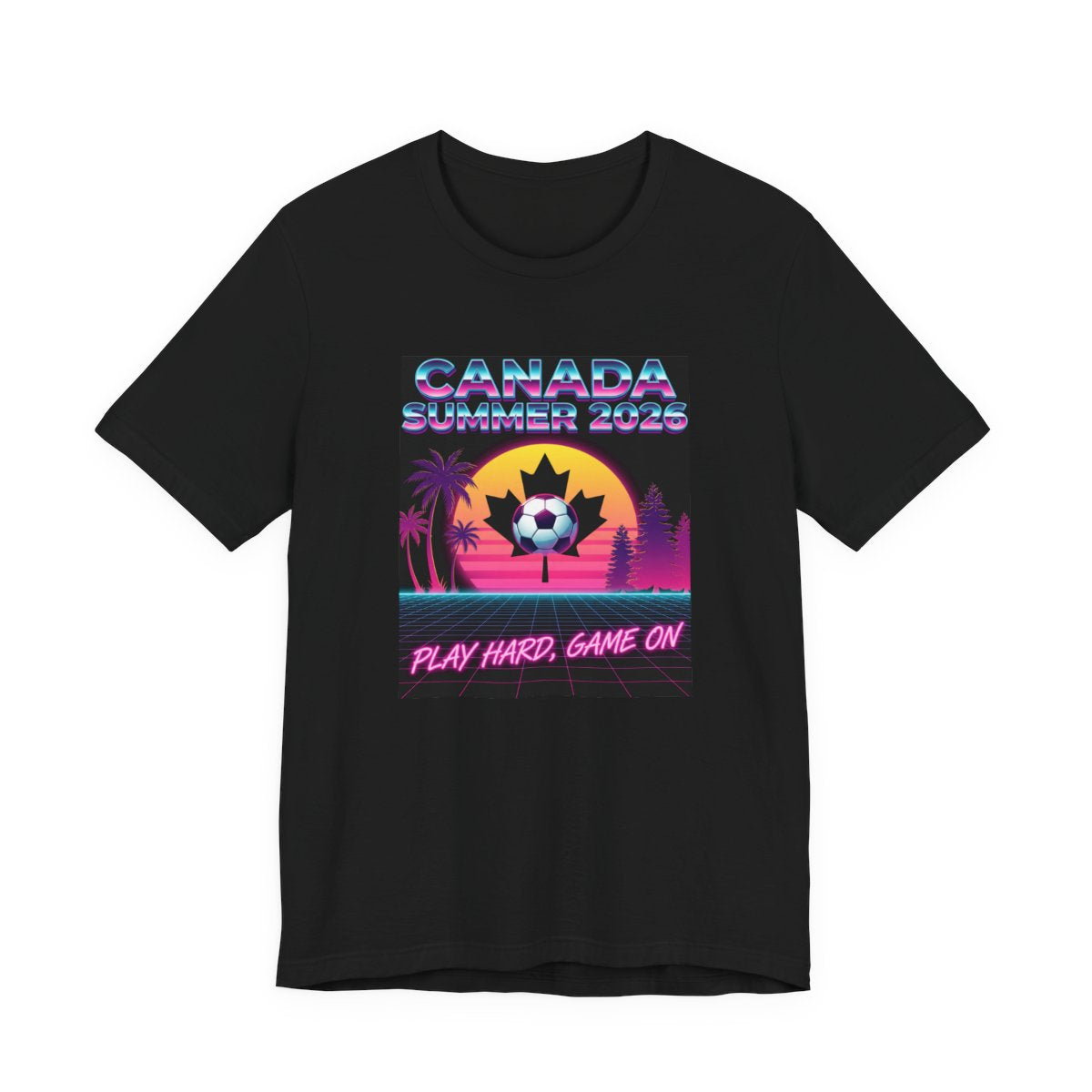 Canada Summer 2026 Soccer Tee | Retro Synthwave Canadian Soccer Shirt