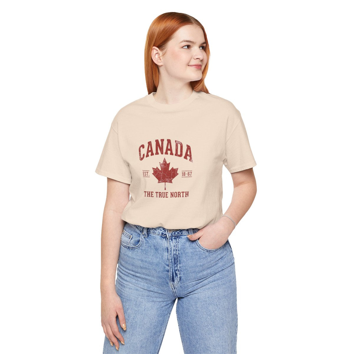 Canada True North Tee | Vintage Varsity Maple Leaf, EST 1867