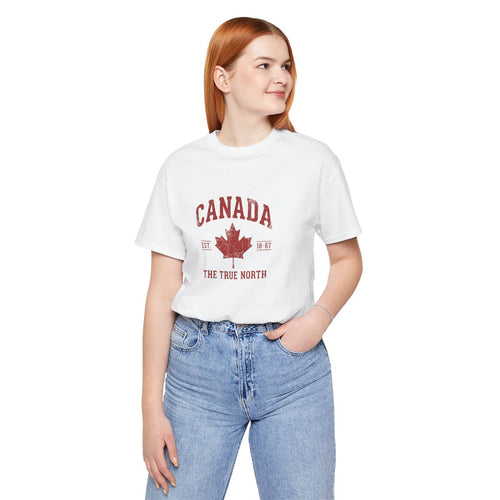 Canada True North Tee | Vintage Varsity Maple Leaf, EST 1867