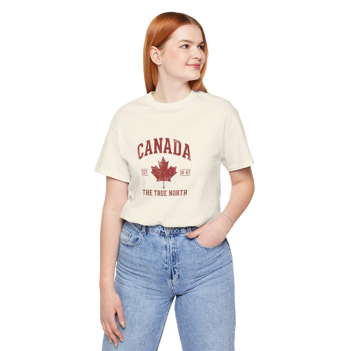 Canada True North Tee | Vintage Varsity Maple Leaf, EST 1867