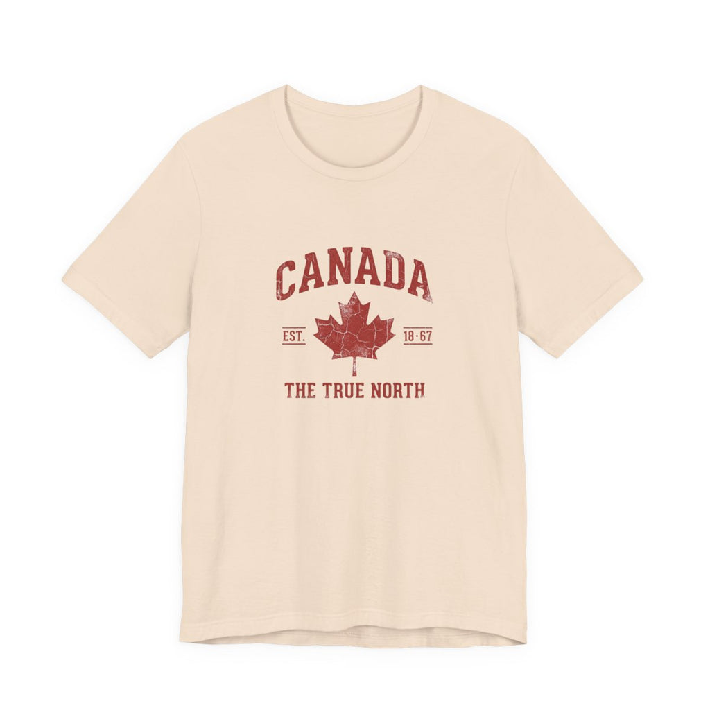 Canada True North Tee | Vintage Varsity Maple Leaf, EST 1867