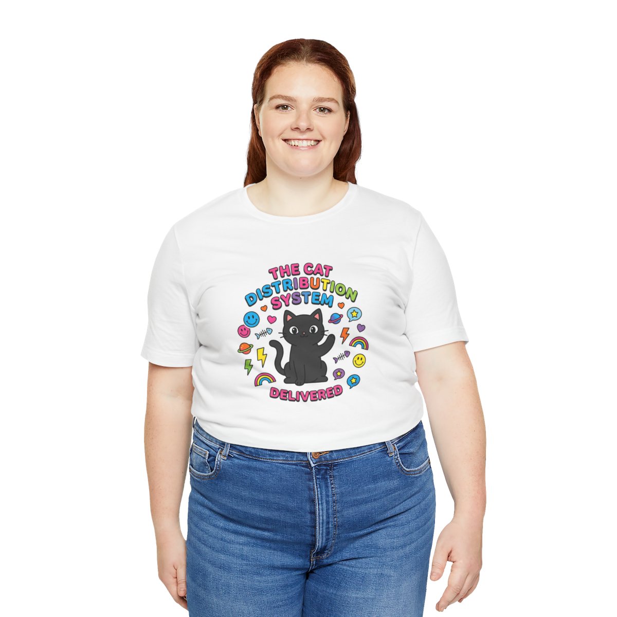 Cat Distribution System Tee | Funny Black Cat Lover Meme Shirt