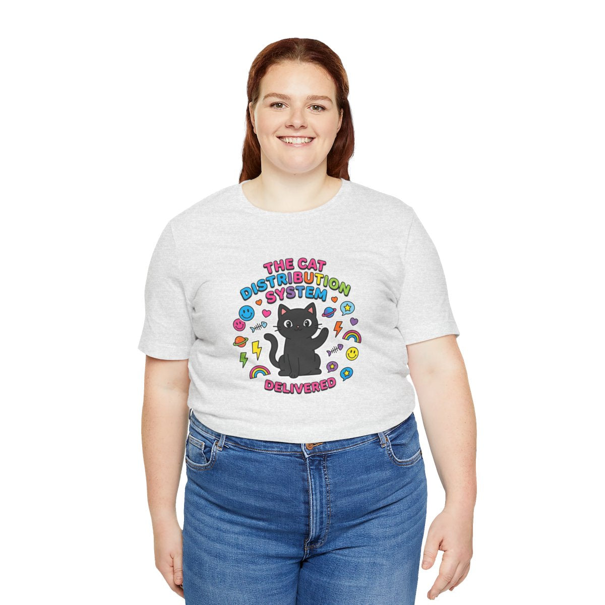 Cat Distribution System Tee | Funny Black Cat Lover Meme Shirt