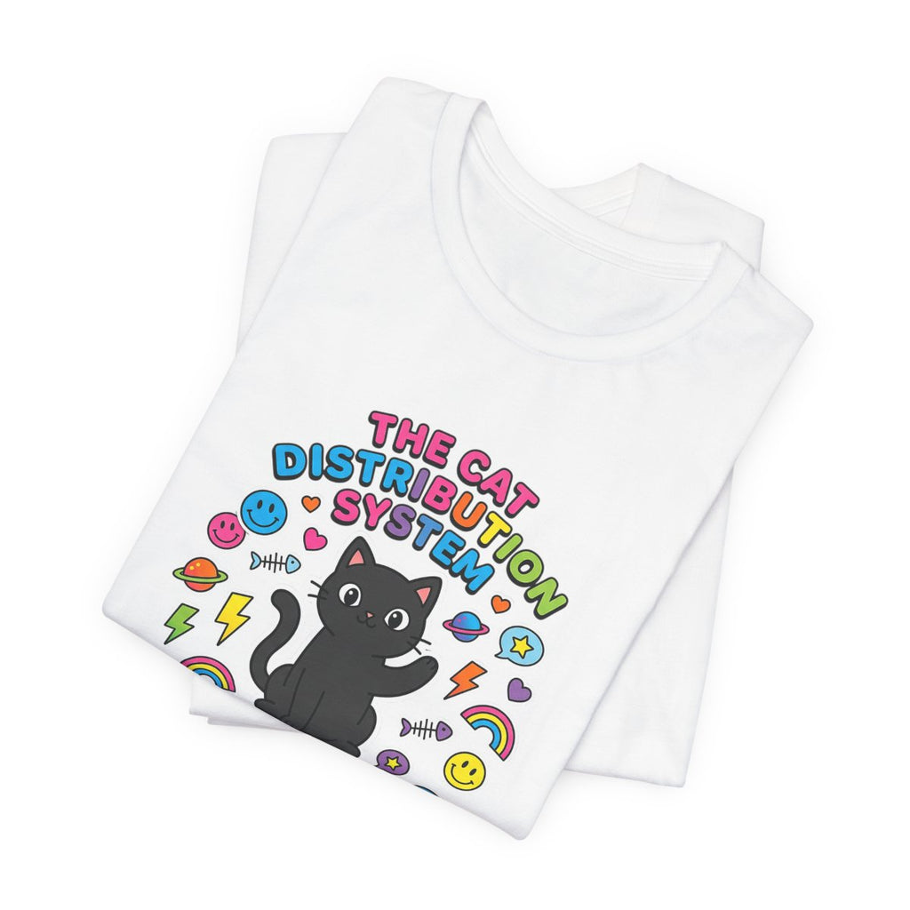 Cat Distribution System Tee | Funny Black Cat Lover Meme Shirt