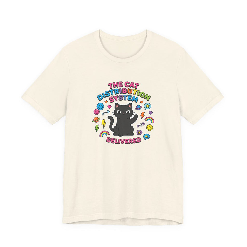 Cat Distribution System Tee | Funny Black Cat Lover Meme Shirt