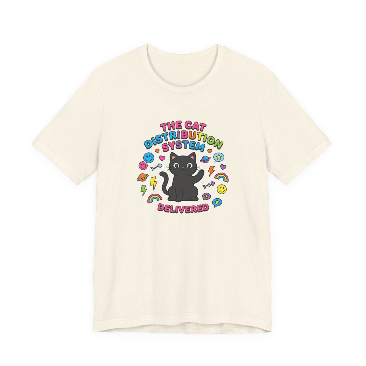 Cat Distribution System Tee | Funny Black Cat Lover Meme Shirt
