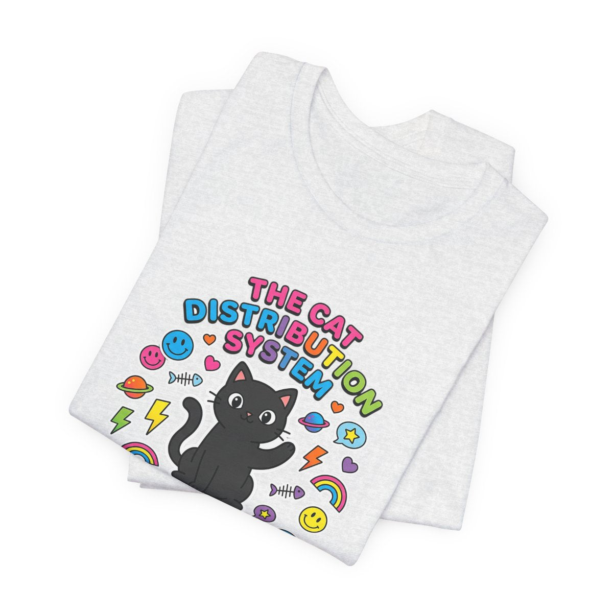 Cat Distribution System Tee | Funny Black Cat Lover Meme Shirt