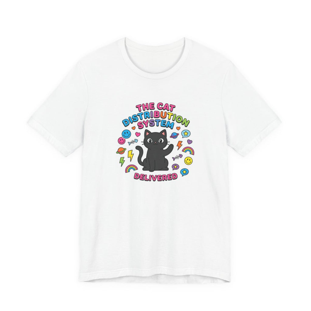 Cat Distribution System Tee | Funny Black Cat Lover Meme Shirt