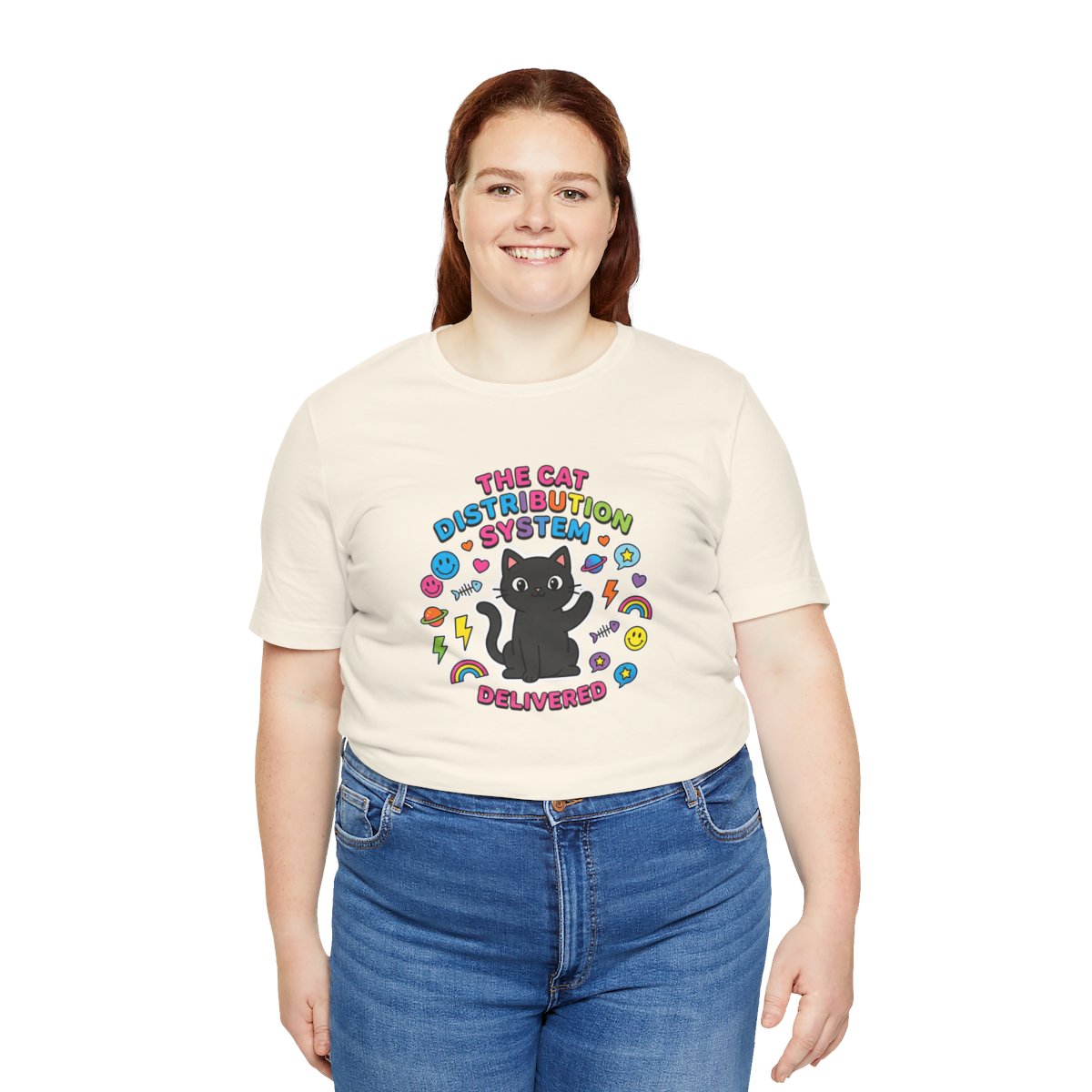 Cat Distribution System Tee | Funny Black Cat Lover Meme Shirt
