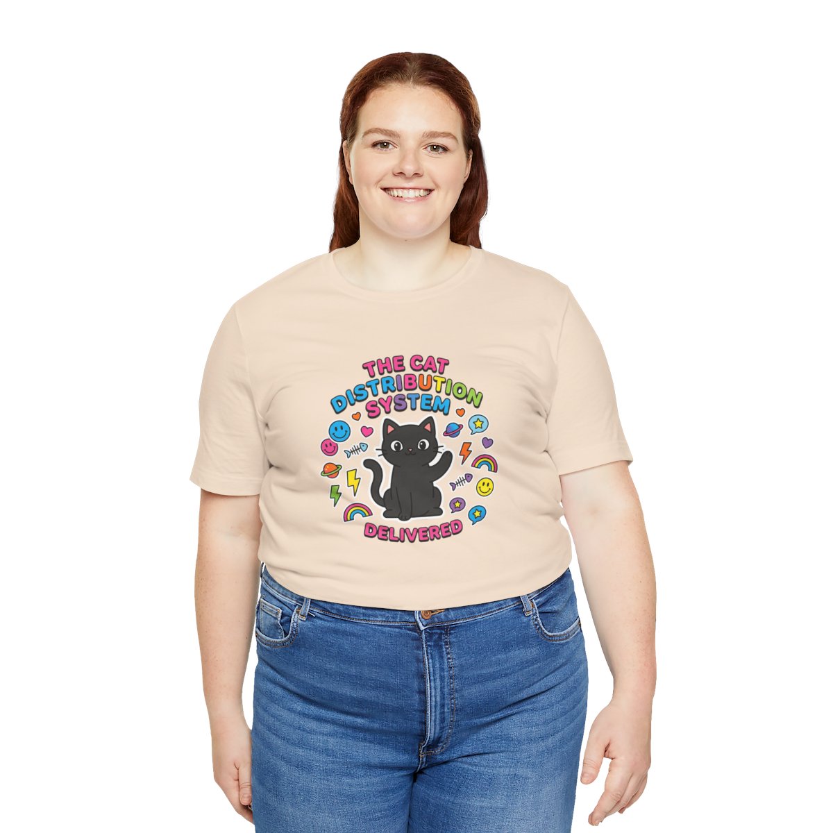 Cat Distribution System Tee | Funny Black Cat Lover Meme Shirt
