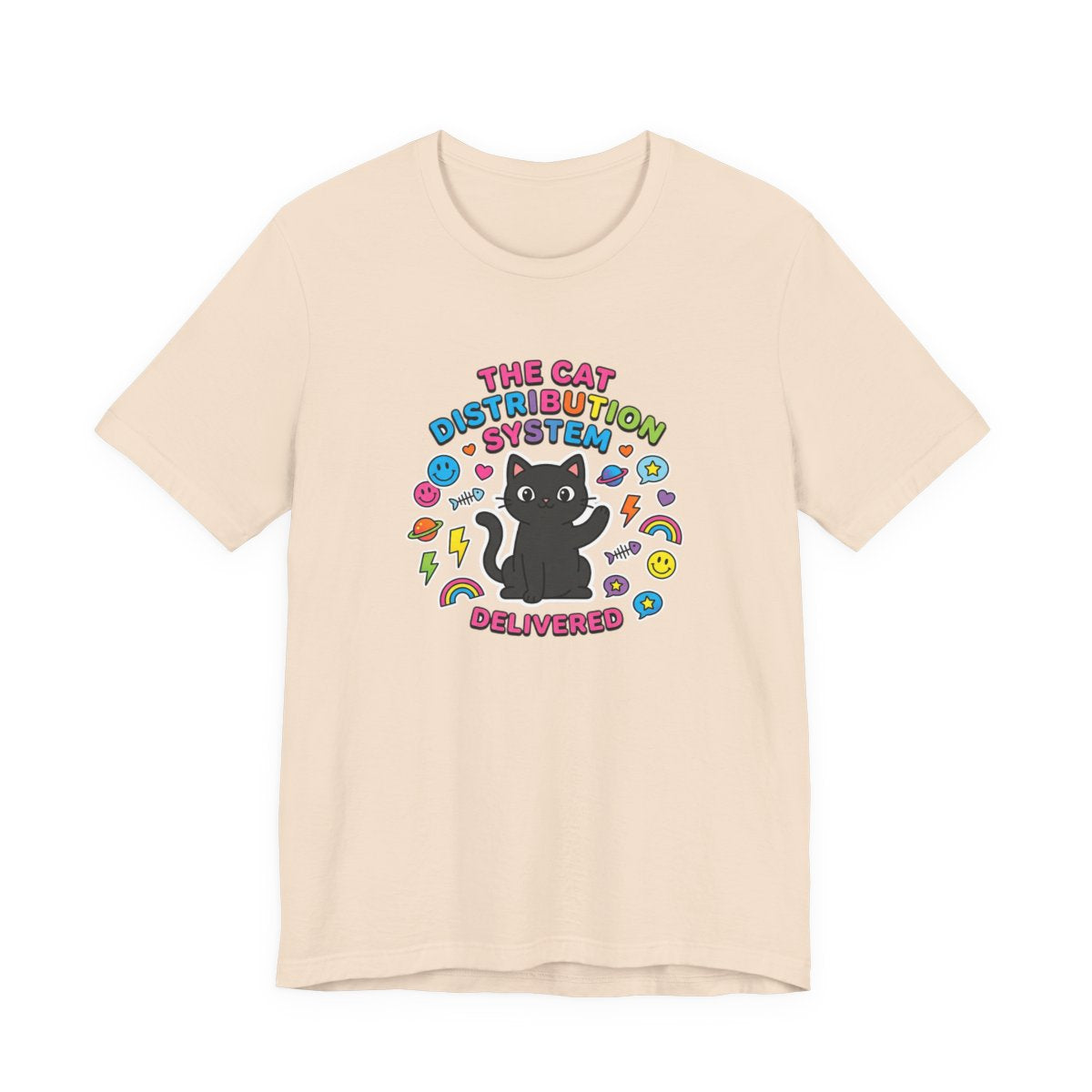 Cat Distribution System Tee | Funny Black Cat Lover Meme Shirt