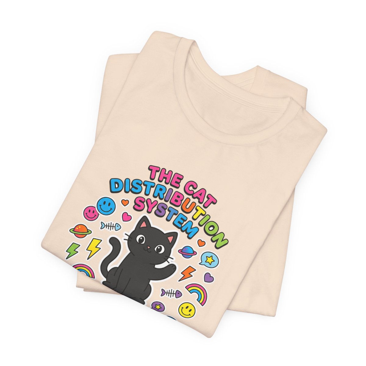 Cat Distribution System Tee | Funny Black Cat Lover Meme Shirt