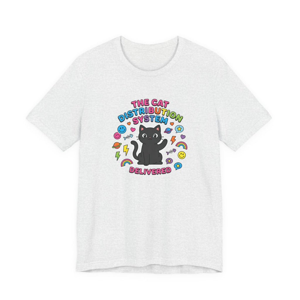Cat Distribution System Tee | Funny Black Cat Lover Meme Shirt