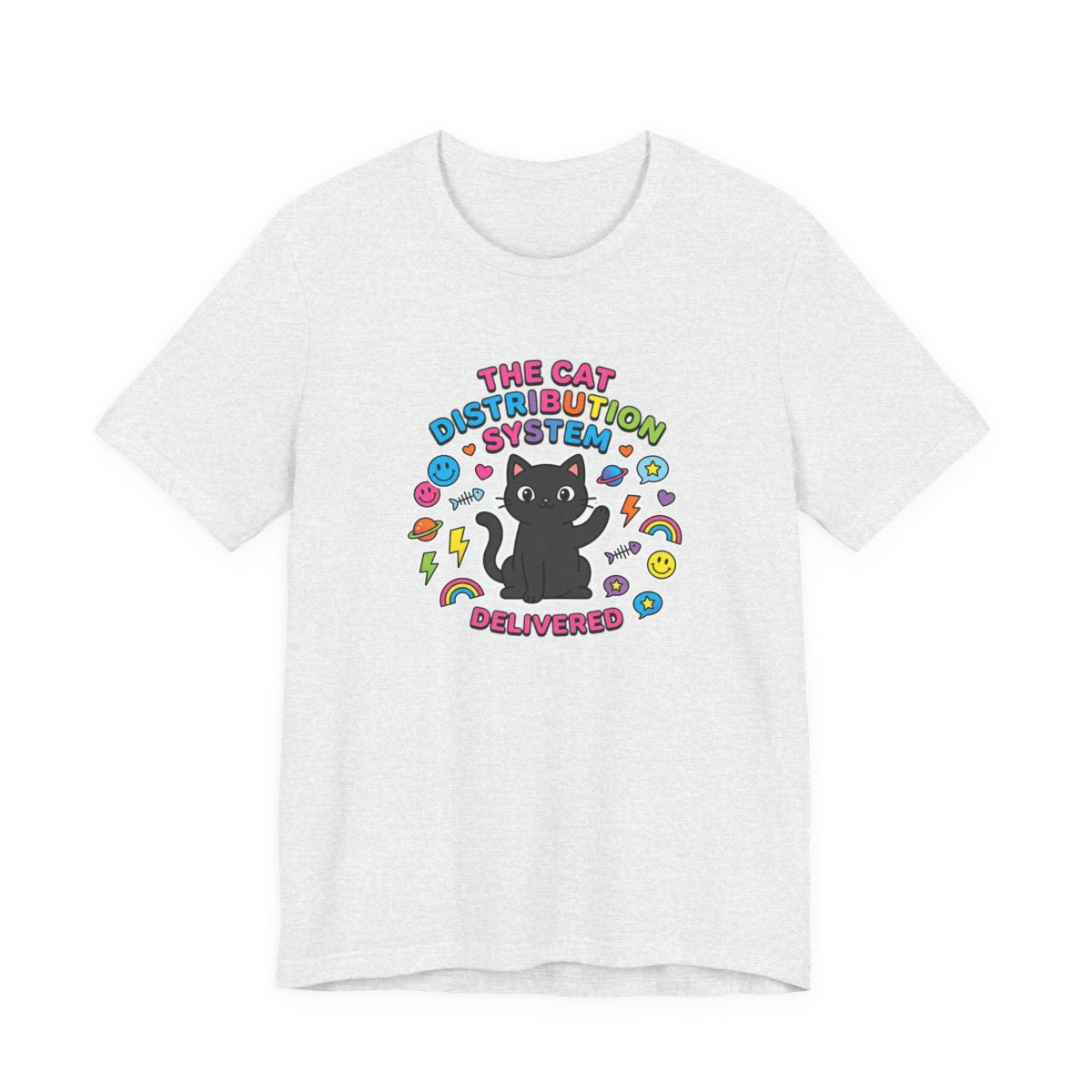 Cat Distribution System Tee | Funny Black Cat Lover Meme Shirt