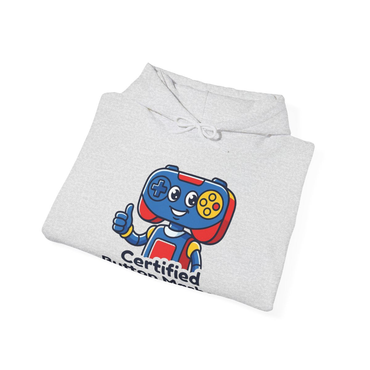 Certified Button Masher Hoodie | Funny Gamer Cartoon Mascot