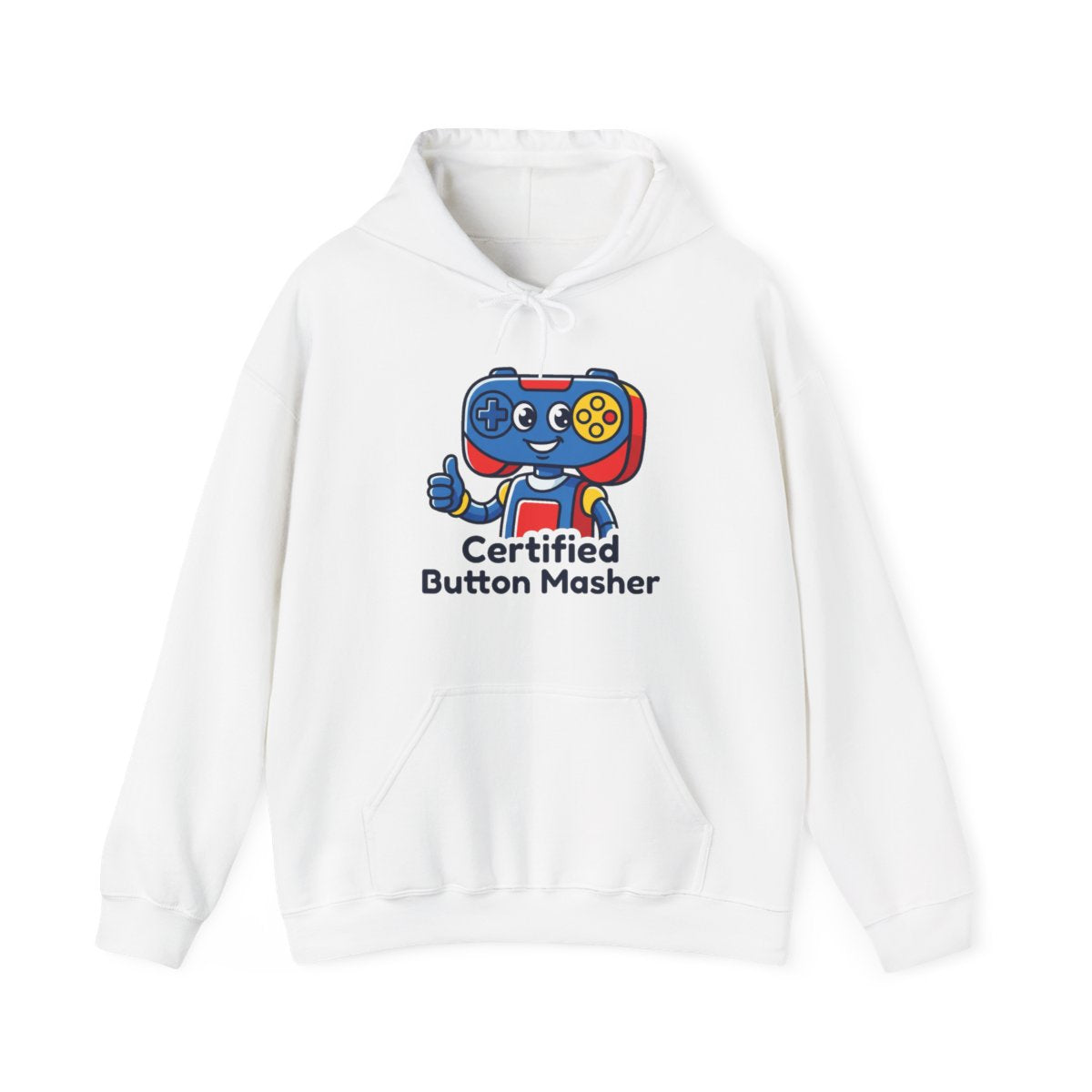 Certified Button Masher Hoodie | Funny Gamer Cartoon Mascot