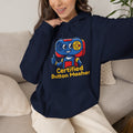 Certified Button Masher Hoodie | Funny Gamer Cartoon Mascot