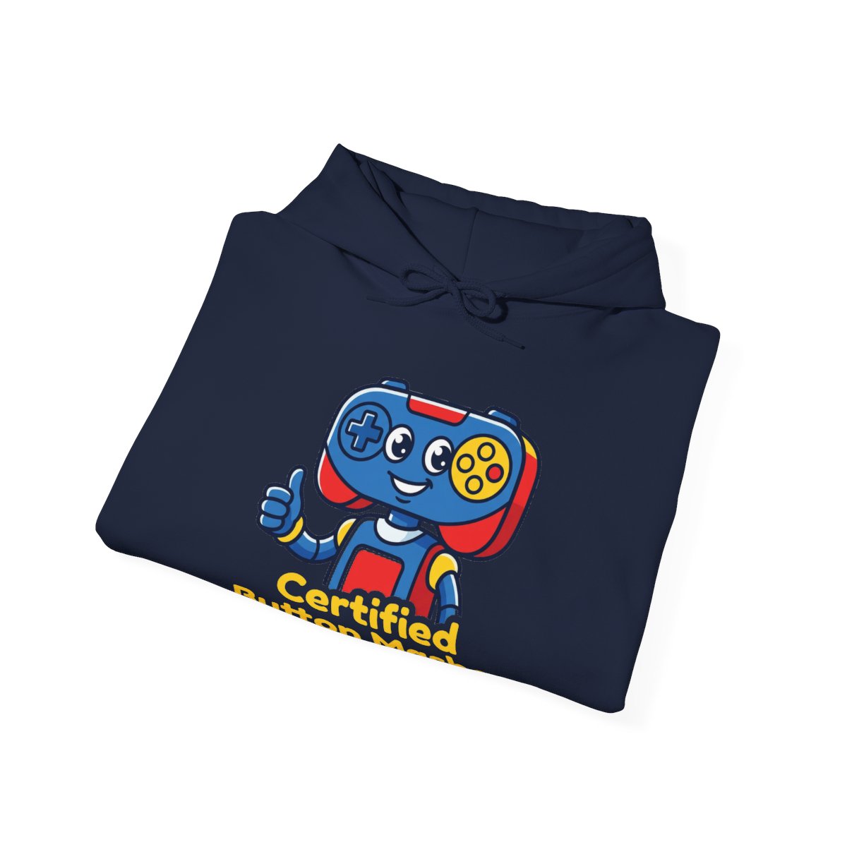 Certified Button Masher Hoodie | Funny Gamer Cartoon Mascot