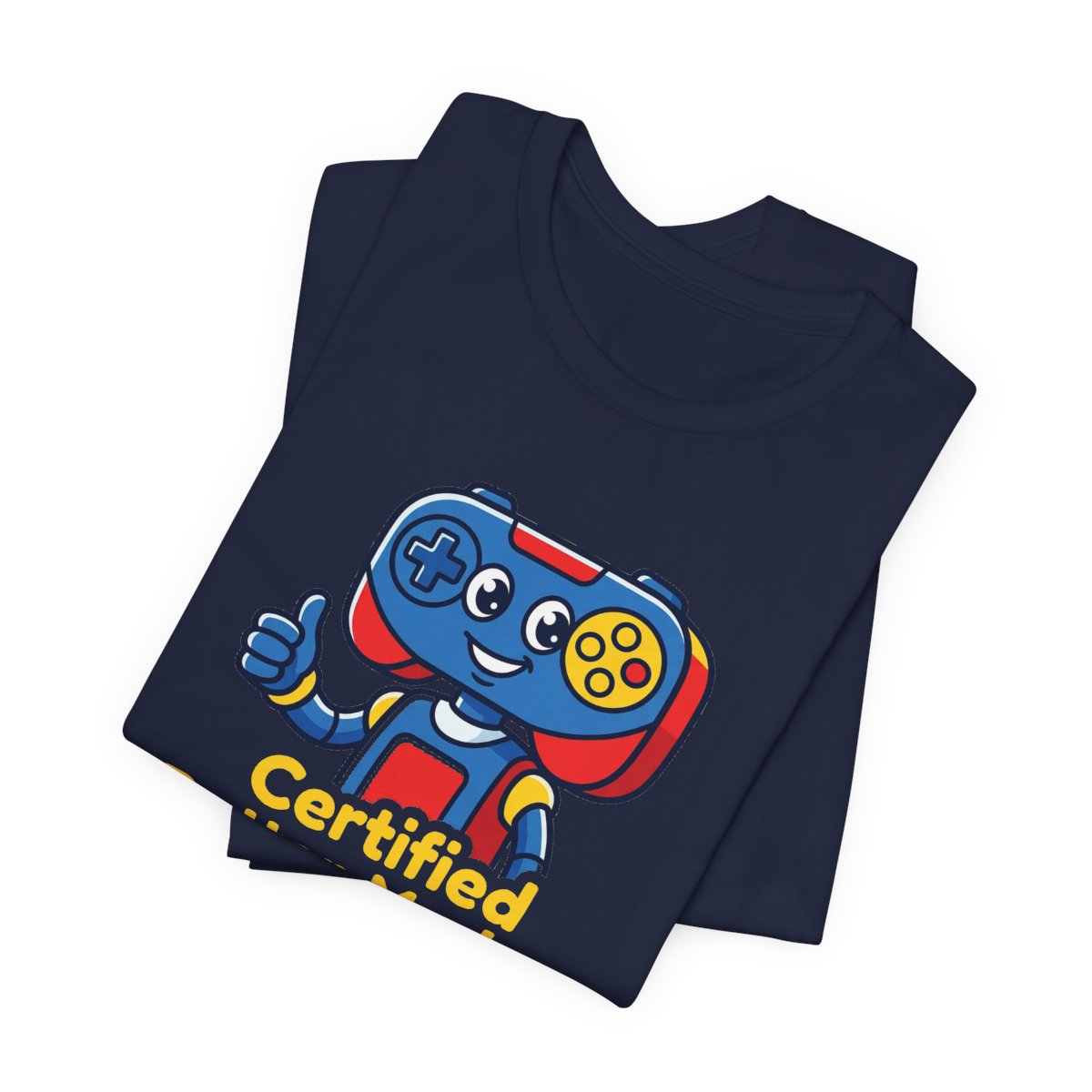 Certified Button Masher Tee | Funny Gamer Cartoon Mascot Shirt