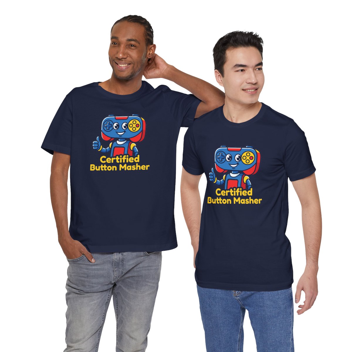 Certified Button Masher Tee | Funny Gamer Cartoon Mascot Shirt