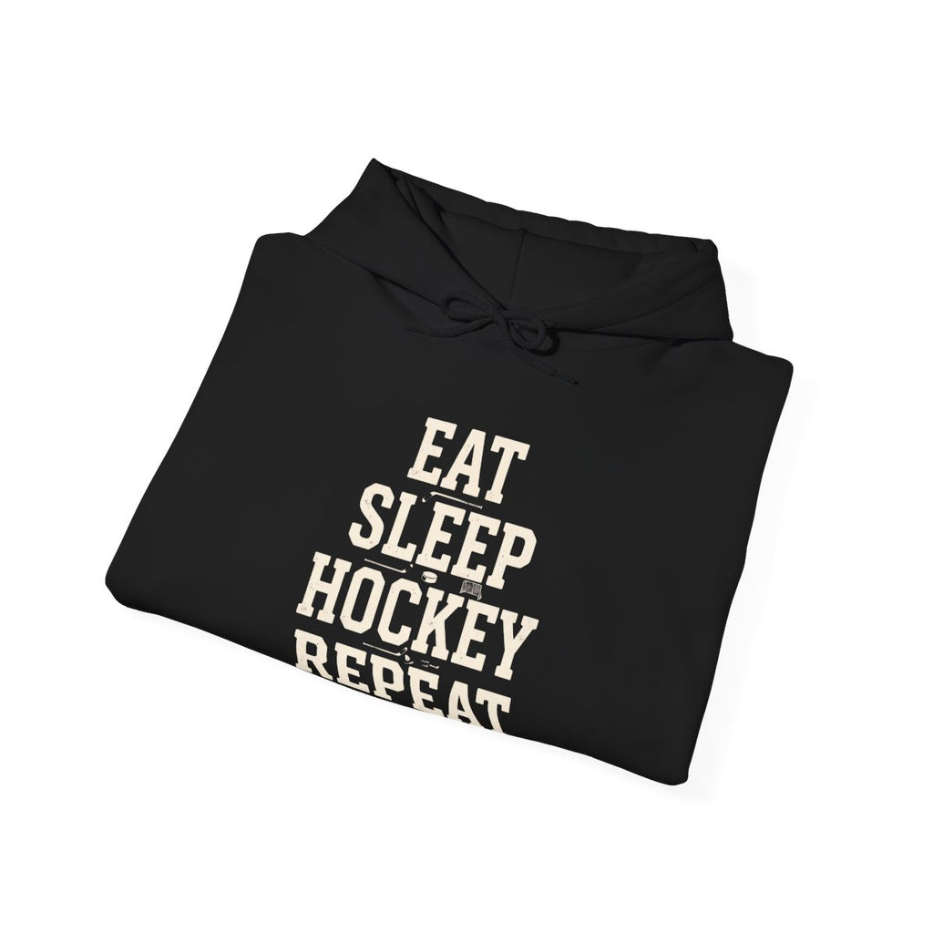 Eat Sleep Hockey Repeat Hoodie | Funny Hockey Lover Shirt