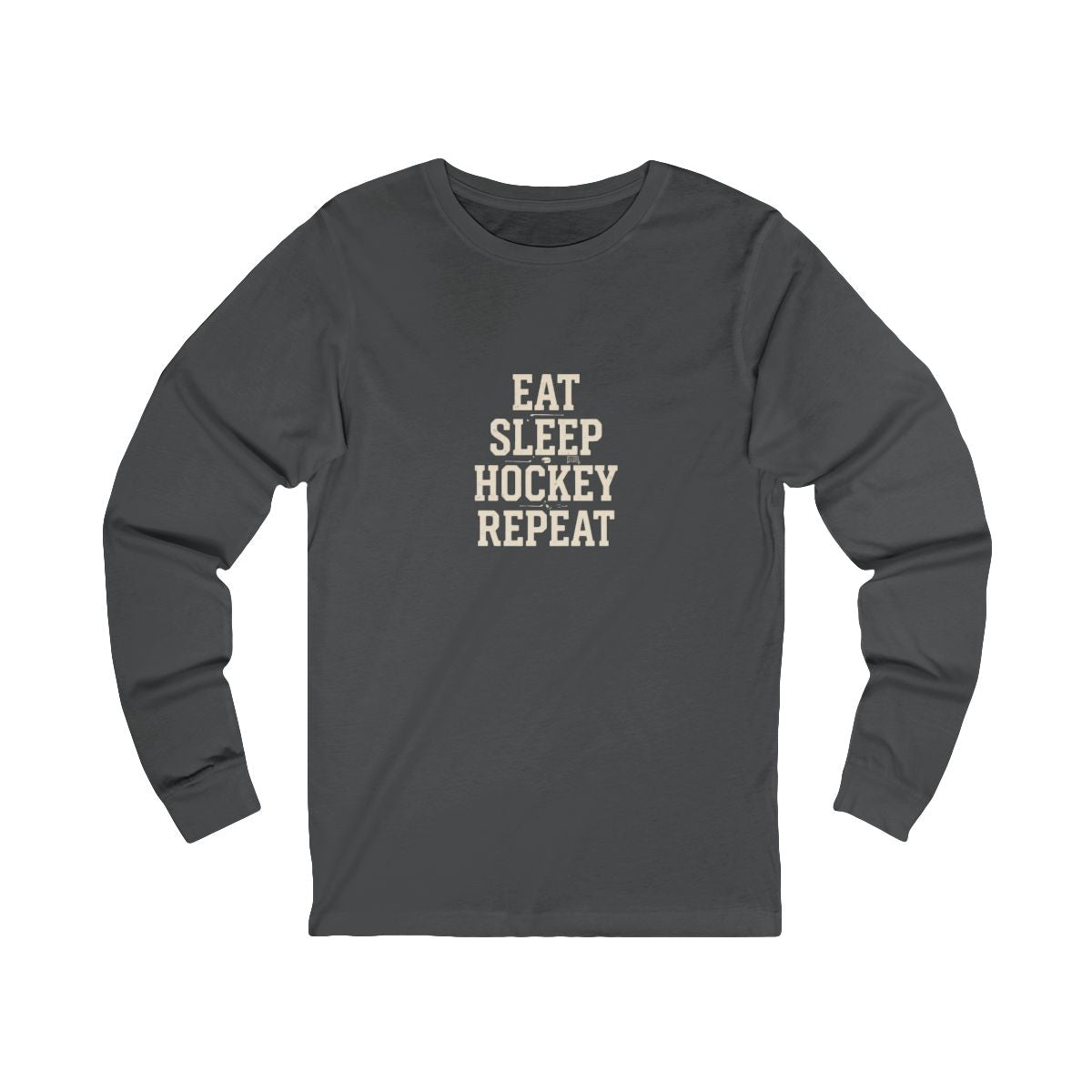 Eat Sleep Hockey Repeat Long Sleeve Tee | Funny Hockey Lover Shirt
