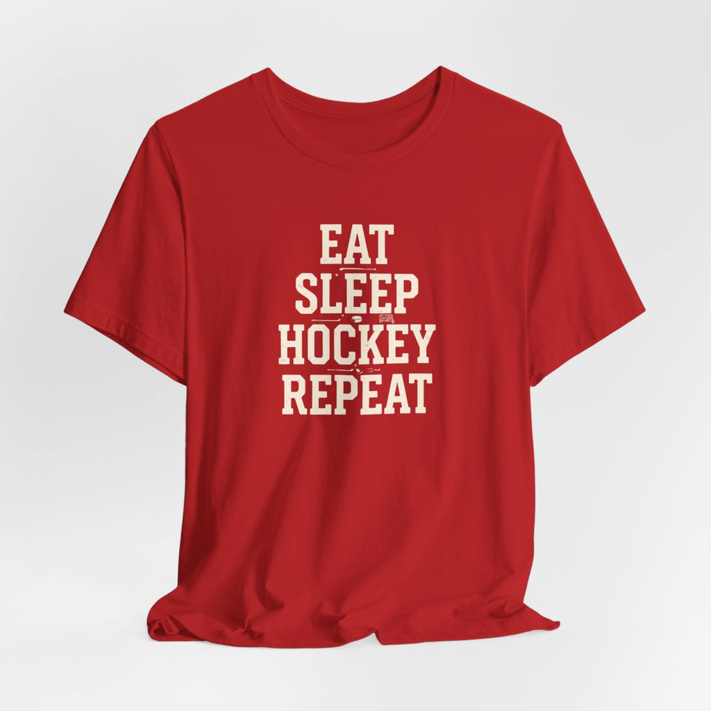 Eat Sleep Hockey Repeat Tee | Funny Hockey Lover Shirt