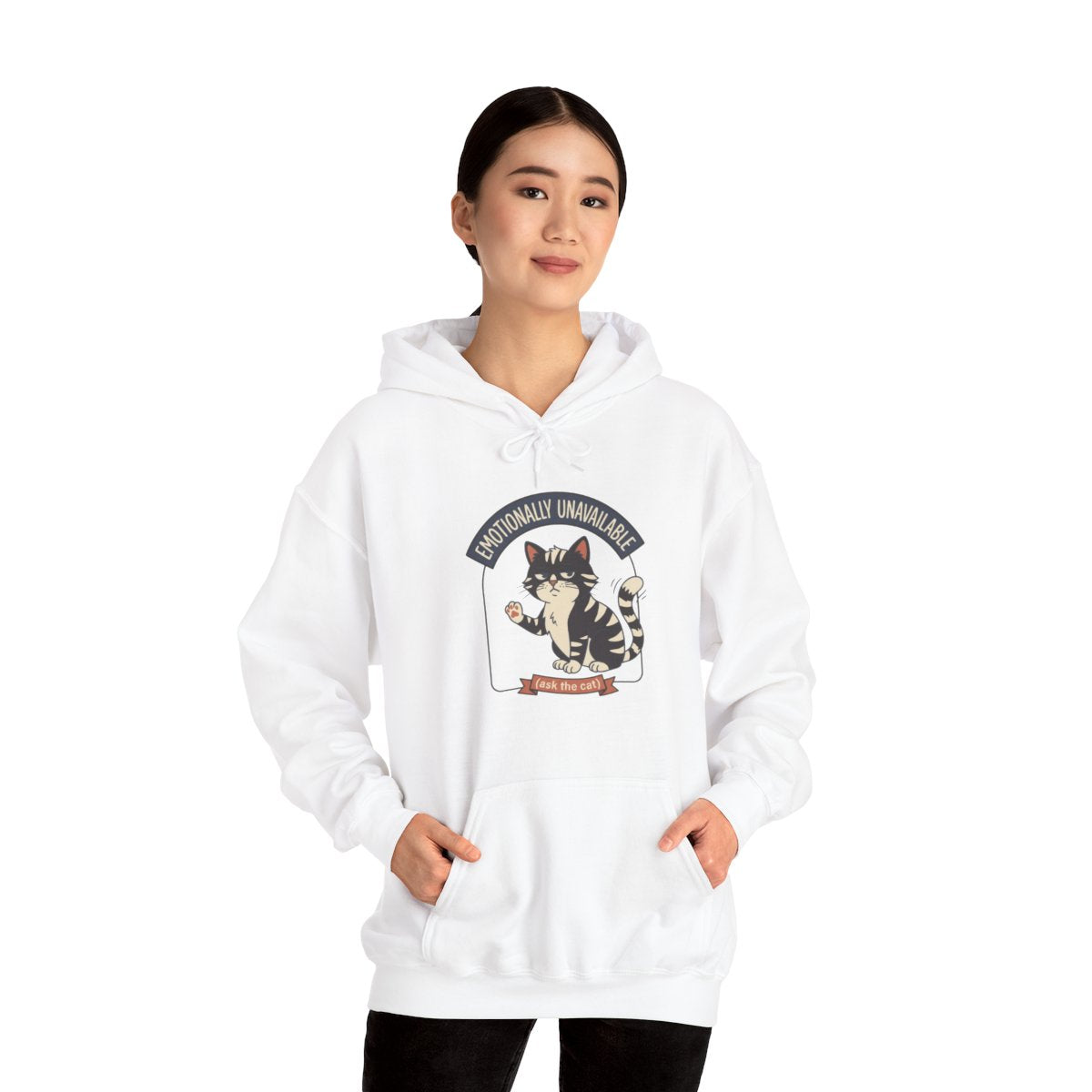 Emotionally Unavailable Cat Hoodie | Funny Cat Lover Graphic