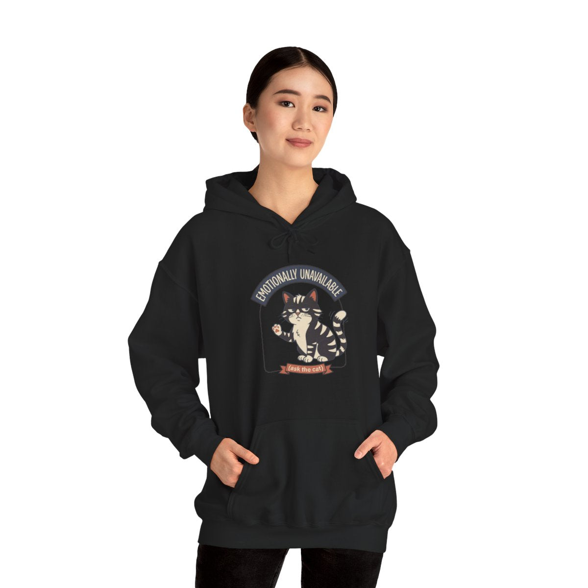 Emotionally Unavailable Cat Hoodie | Funny Cat Lover Graphic