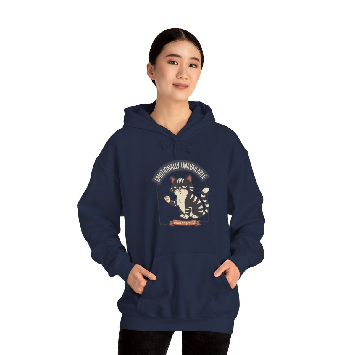 Emotionally Unavailable Cat Hoodie | Funny Cat Lover Graphic