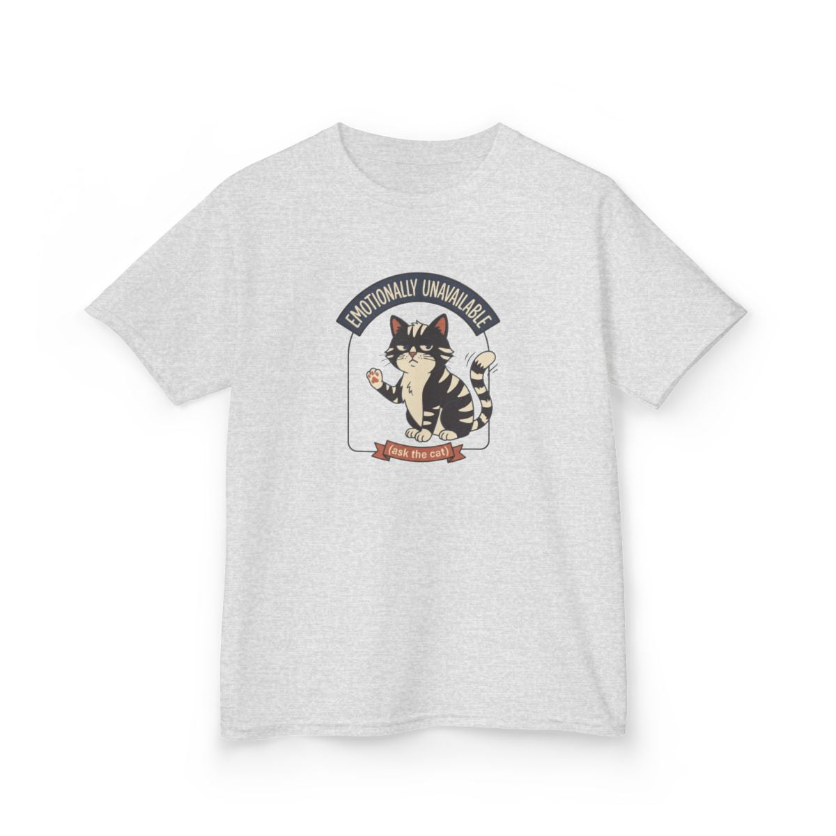 Emotionally Unavailable Cat Kids Tee | Funny Youth Cat Graphic