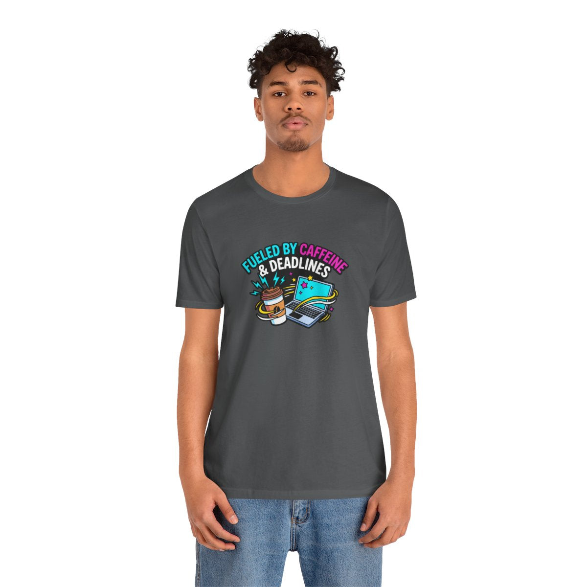 Fueled by Caffeine & Deadlines Tee | Funny College Student Shirt