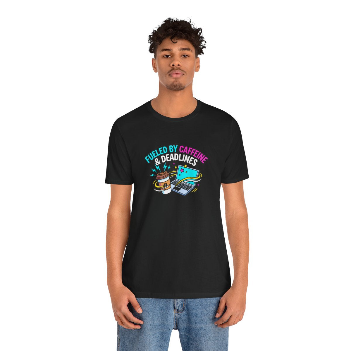 Fueled by Caffeine & Deadlines Tee | Funny College Student Shirt