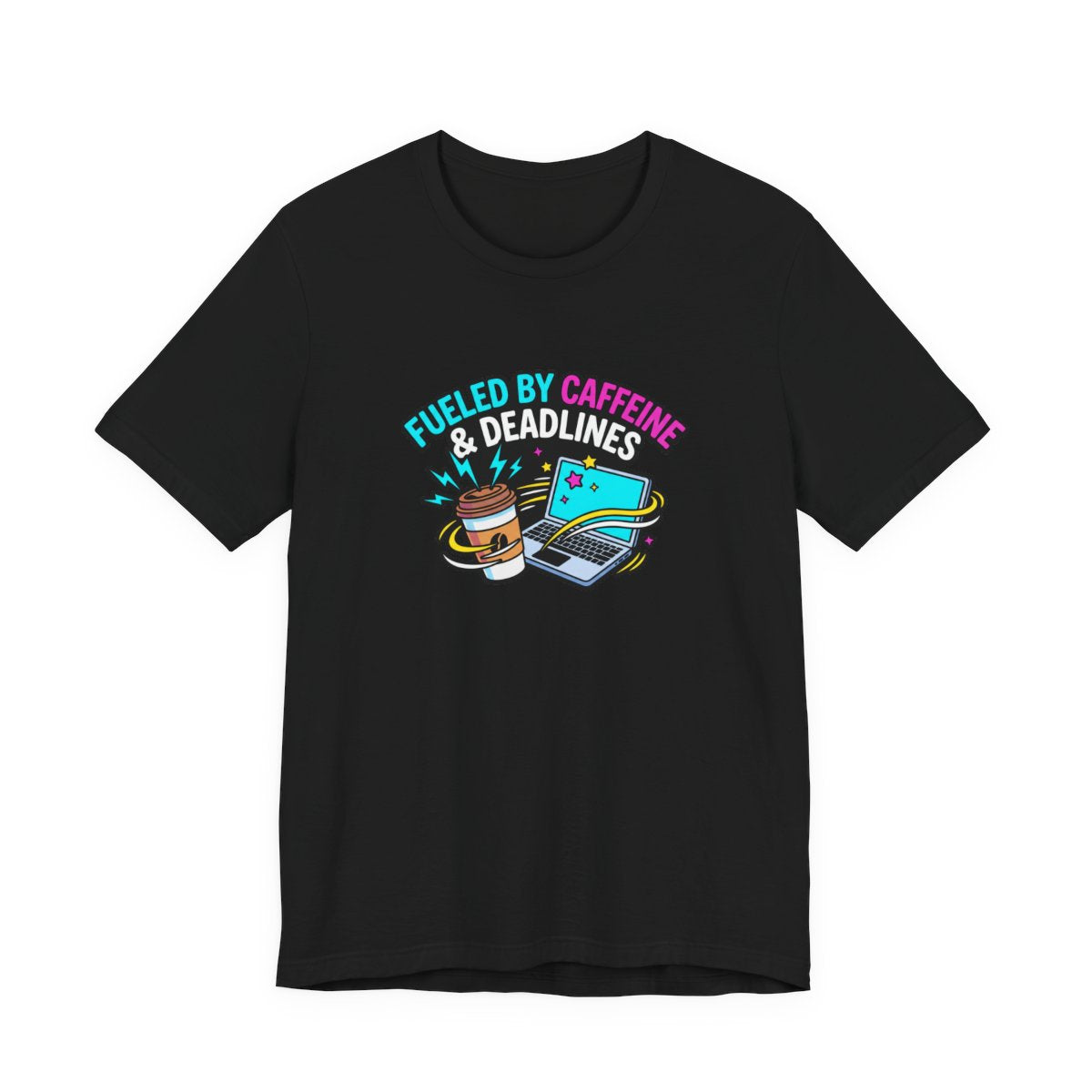 Fueled by Caffeine & Deadlines Tee | Funny College Student Shirt