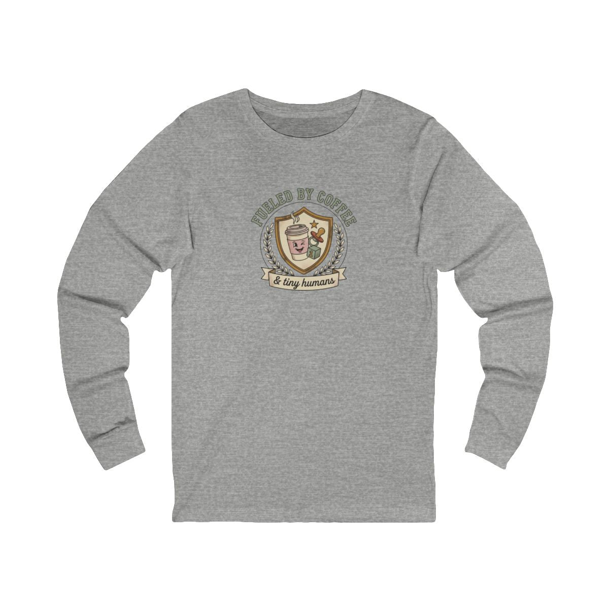 Fueled by Coffee and Tiny Humans Long Sleeve Tee | Coffee Mom
