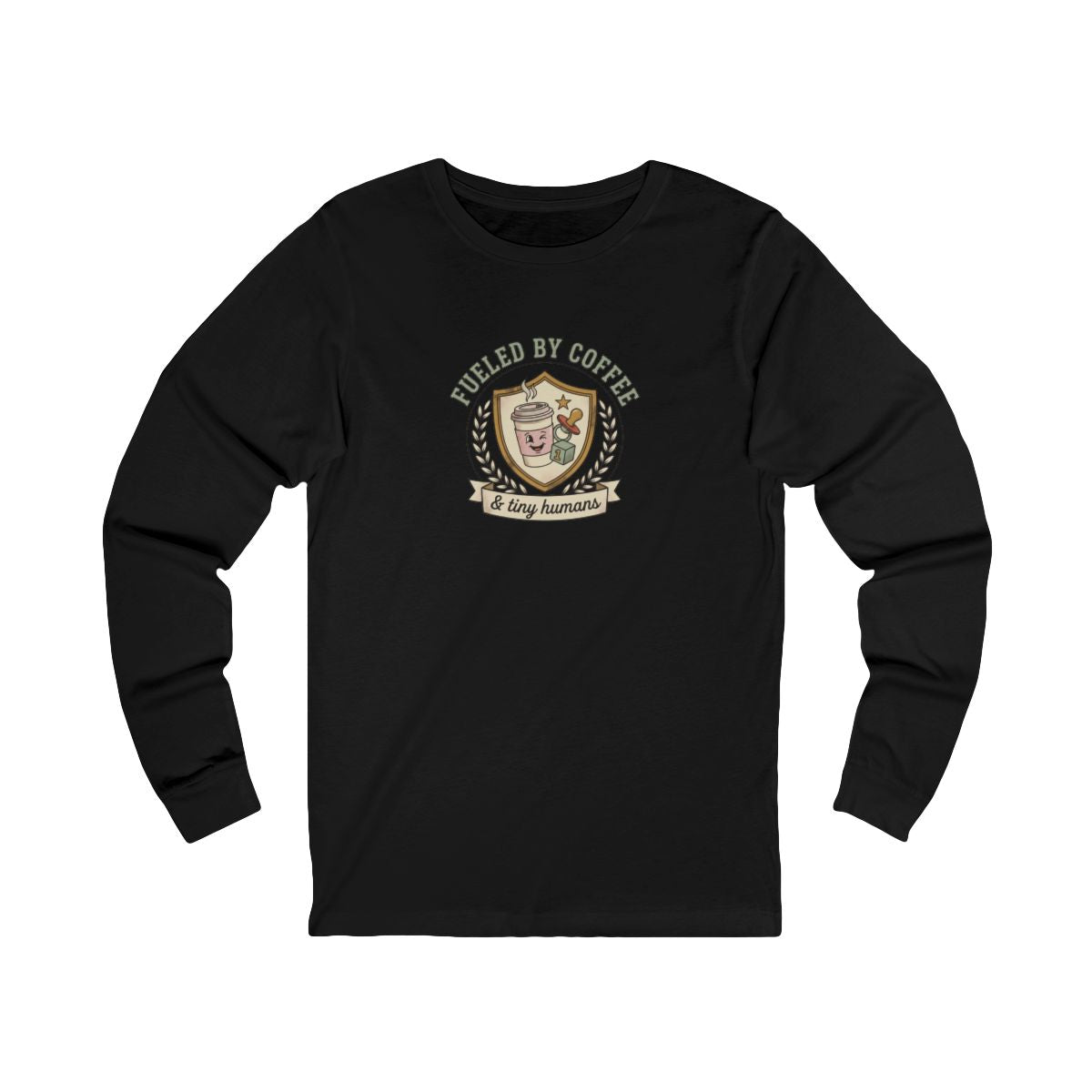 Fueled by Coffee and Tiny Humans Long Sleeve Tee | Coffee Mom