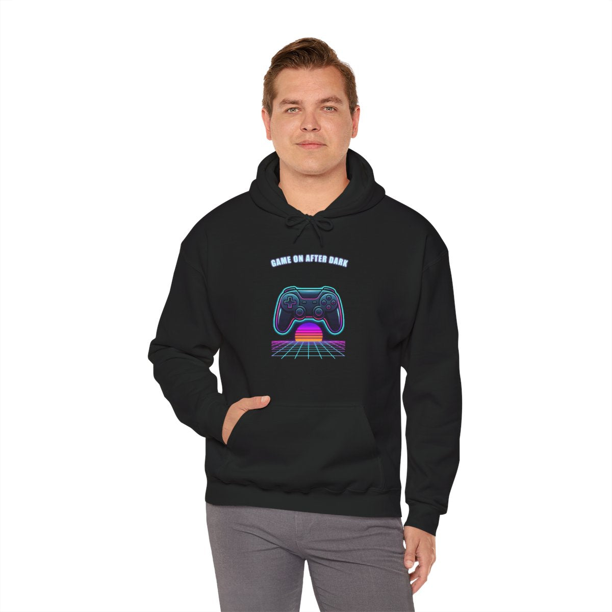 Game On After Dark Hoodie | Retro Synthwave Gaming Controller