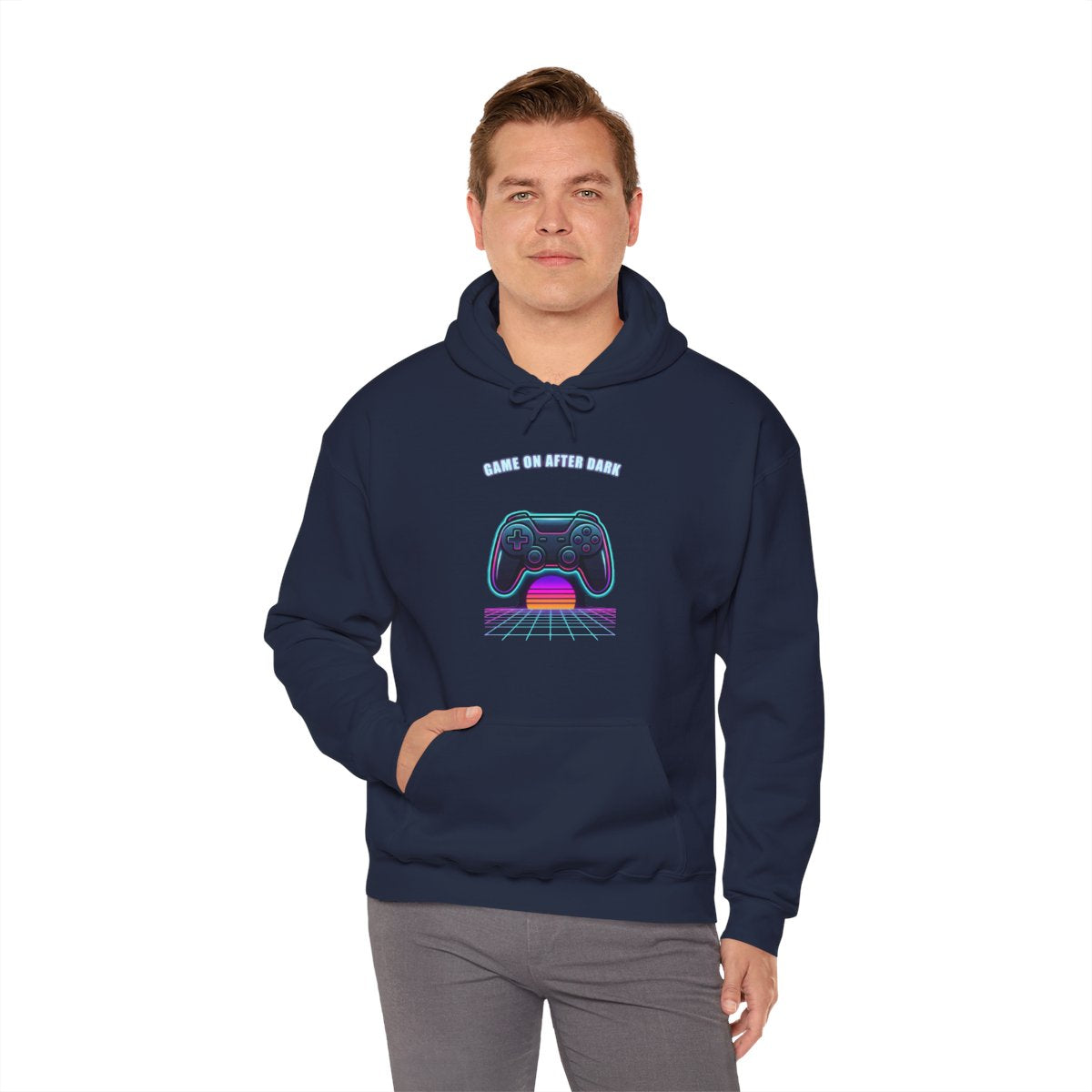 Game On After Dark Hoodie | Retro Synthwave Gaming Controller