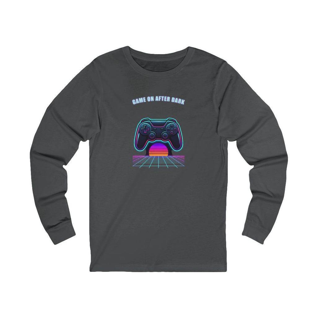 Game On After Dark Long Sleeve Tee | Retro Synthwave Gaming Controller Shirt