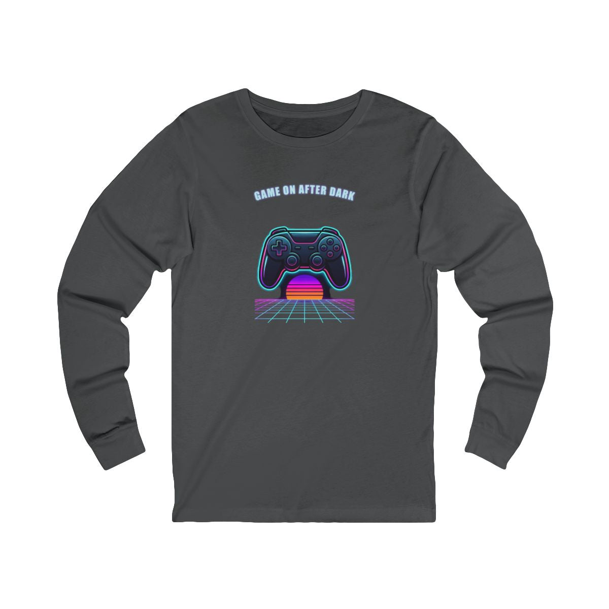 Game On After Dark Long Sleeve Tee | Retro Synthwave Gaming Controller Shirt
