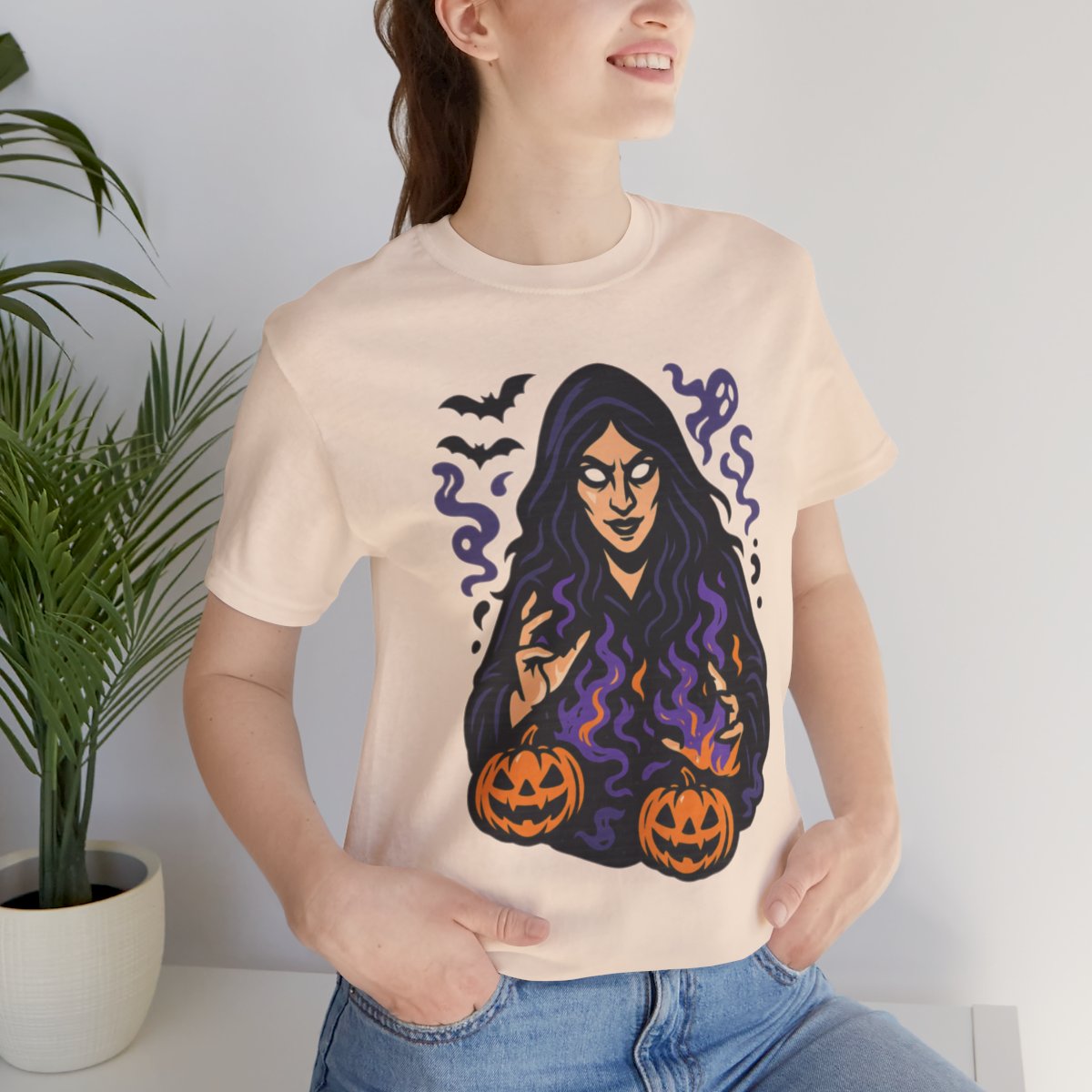 Halloween Witch Tee | Spooky Witch Pumpkin Graphic Shirt