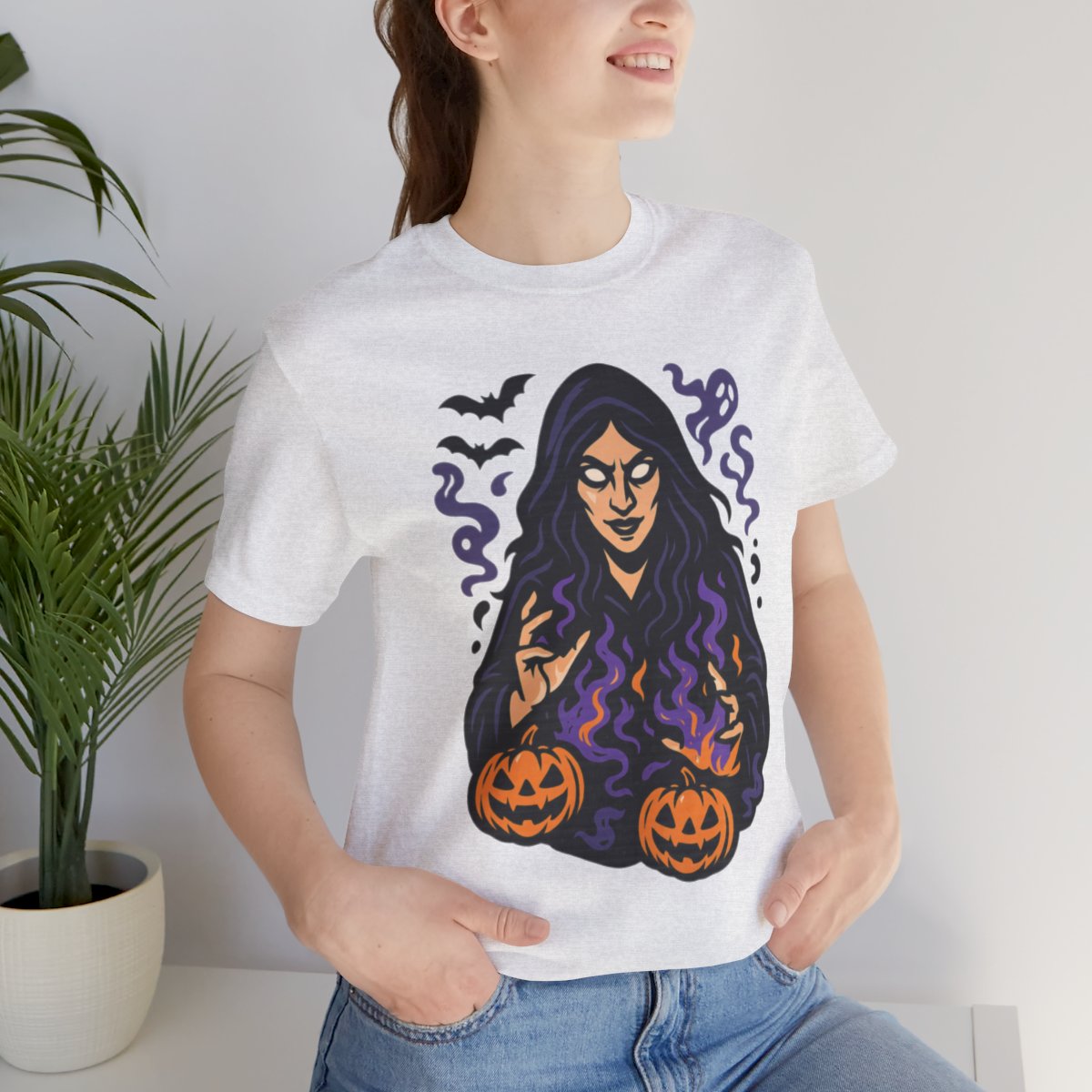 Halloween Witch Tee | Spooky Witch Pumpkin Graphic Shirt