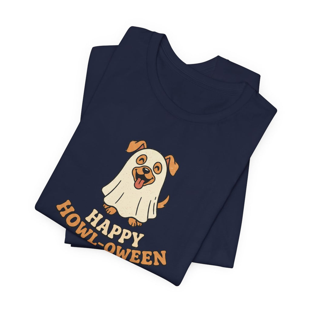 Happy Howl-oween Tee | Funny Dog Ghost Halloween Shirt
