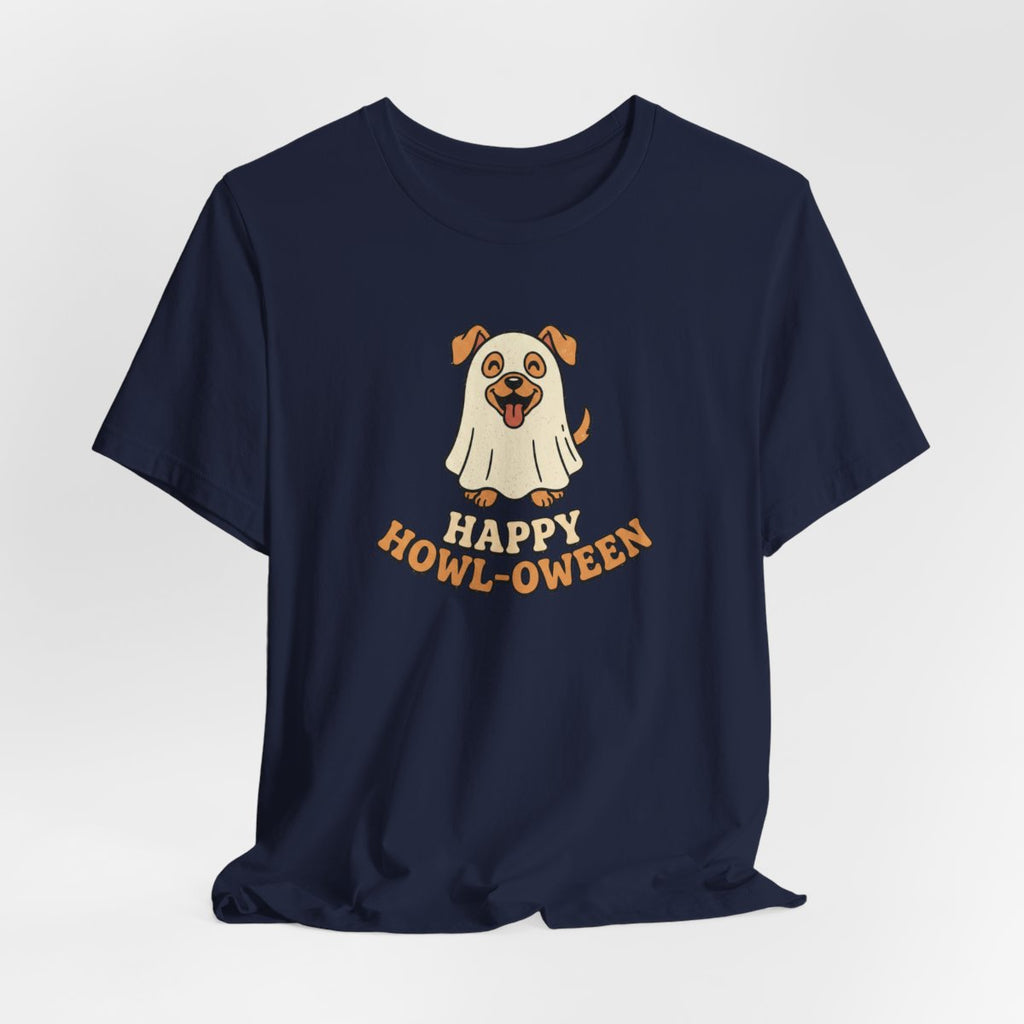 Happy Howl-oween Tee | Funny Dog Ghost Halloween Shirt